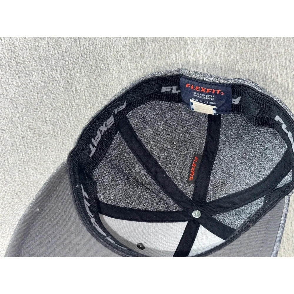 Flexfit x Yupoong Hat Men S-M Gray Heathered Nirvana Smiley Stretch Grunge Rock‎